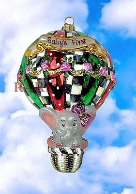 MacKenzie-Niños Bebé Elefante Primer Globo Vidrio Adorno Nuevo en Caja Foto 1 de 4