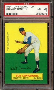 1964 Topps Stand Up Baseball Card Bob Aspromonte PSA 8 NRMT/MT - Picture 1 of 2
