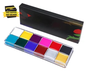 Pintura facial de Halloween, pintura corporal al óleo 12 colores, maquillaje profesional no tóxico seguro - Imagen 1 de 8