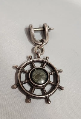 Tiffany & Co. Sterling Silver 925 Keychain Ship Wheel Compass Read Description  - Image 1 of 4