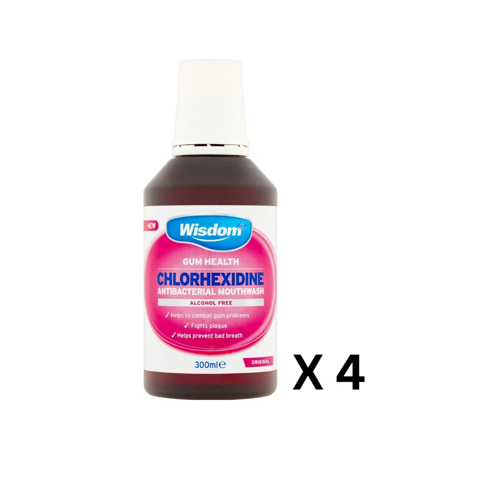 GENERIC 4 x 300ML CHLORHEXIDINE GLUCONATE ANTI-BACT MOUTHWASH ORIGINAL brand will vary