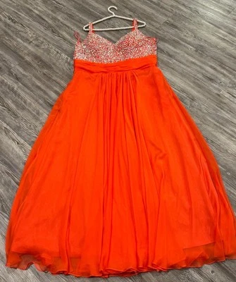 Nuevo sin etiquetas Vestido de Noche Corral Satinado Correas Anchas Cintura Acanalada Estrás Cuerpos XL Foto 1 de 4