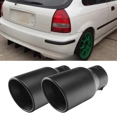 2X Car Exhaust Pipe Tip Rear Throat Muffler Tailpipe For HONDA Civic Pilot Foto 1 de 4