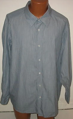 CONCEPTS by CLAIBORNE - CAMISA MANGA LARGA GRIS AZUL/BLANCO RAYAS - 100% ALGODÓN XXL Foto 1 de 4