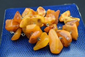 RRR! Antique NATURAL BALTIC AMBER Butterscotch Egg Yolk necklace Stone 琥珀色 كهرم - Picture 1 of 22