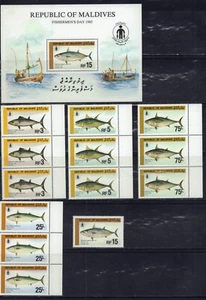 MALDIVE 1985 TONNO 1130-1133 STRISCIA X 3+ (2) 1134 COME NUOVO MNH - Foto 1 di 1
