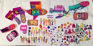 Vintage Mattel Polly Pocket Huge Lot Dolls Clothes Playsets - Picture 1 of 13