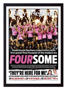 Framed 2024 Penrith Panthers NRL Premiers Rugby League Poster - 62cm x 44.5cm - Bild 1 von 4