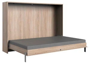 Schrankbett Juist Tagesbett 140x200cm Eiche Sägerau horizontal klappbar (18705) - Bild 1 von 6