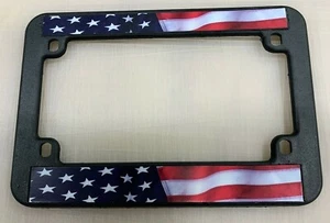 USA AMERICAN FLAG MOTORCYCLE PLASTIC LICENSE PLATE FRAME TAG COVER / HOLDER NEW - Bild 1 von 3