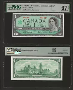 CANADA 1 Dollar 1967, BC-45a, Centennial Commemorative PMG 67 EPQ Superb Gem UNC - Picture 1 of 1