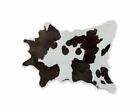 decorative & Durable 24" x 36" Chocolate And White Calfskin - Area Rug