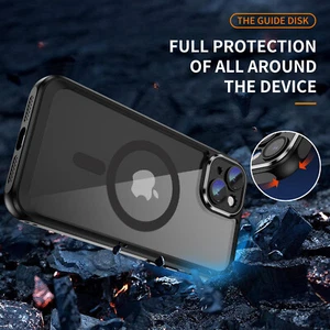 For iPhone 15 14 Pro Max 13 12 Transparent Magsafe Lens Protection Case Cover - Photo 1 sur 55