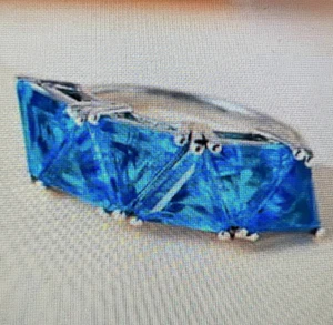 NaturalCaribbean Quartz (Triplet) Ring 6 Platinum Over Sterling Silver 6.40 ctw - Picture 1 of 9