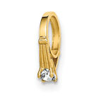 Avariah Solid 14k Yellow Gold 3d Ring With White Cz Charm