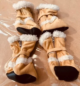 Pawtection luxury dog high boots suede and fleece Protect paws prevents slipping - Picture 1 of 3