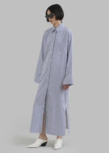 The Frankie Shop Cala Shirt Dress - Black Stripe M/L - Picture 1 of 11