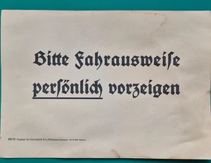 Steifpapier Hannover 62909 Vorzeigen des Fahrausweise, Zug Bahn Original 01-25 - Picture 1 of 7