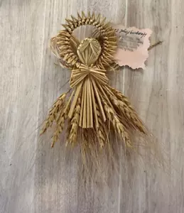 Wheat Angel Winged Angel VINTAGE Angel Weaved Straw Angel Handmade Angel KANSAS - Picture 1 of 6