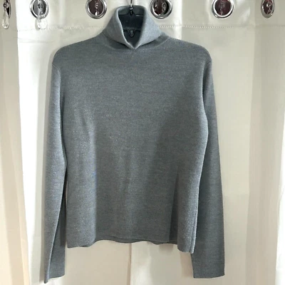 Suéter Ann Taylor Loft para mujer cuello alto gris medio mezcla de lana cachemir 17113 Foto 1 de 4