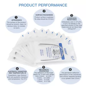 10Pc AZDENT Dental Orthodontic Round Arch Wire Super Elastic Niti Natural From - Picture 1 of 26