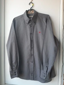 Camisa gris a rayas Burberry London de lujo dinero antiguo - Imagen 1 de 7