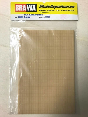 BRAWA 2868 Scala HO (1:87) PAVIMENTO IN PIASTRELLE-KLINKER 15 x 10 cm - 2 PEZZI - Immagine 1 di 4