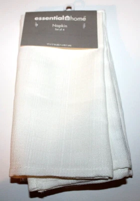 Essential Home Jetta White Table Napkin Set of 4 Napkins - Image 1 of 2