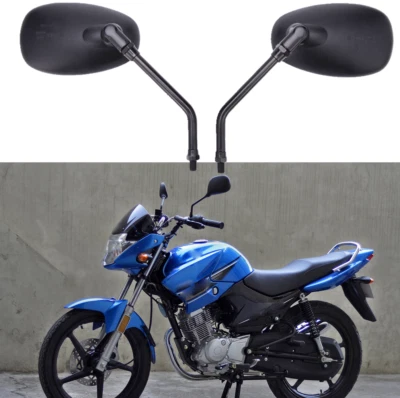 Espejos retrovisores laterales negros para motocicleta 10 mm M10 para Yamaha YBR125 Foto 1 de 4