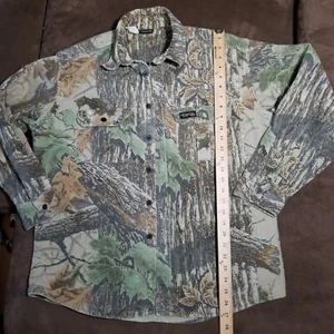 RATTLERS BRAND LONG SLEEVE BUTTON UP SHIRT CHAMOISE CAMOFLAUGE REALTREE VINTAGE - Picture 1 of 12