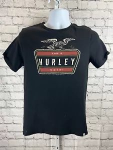 Hurley T-Shirt Herren S schwarz 100 % Baumwolle Grafikdruck kurzärmelig Rundhals - Bild 1 von 6