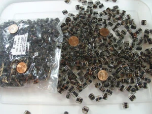 Two Pounds Flat Square India Fancy Glass Beads Wholesale Bulk Lot Sale (NP-54) - Picture 1 of 12