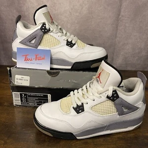Jordan 4 Retro White Cement 2012 Size 7Y 8.5W GS 408452-103 Authentic Youth Shoe - Picture 1 of 7