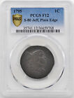 1795 FLOWING HAIR LARGE 1C PCGS MS 12 BN