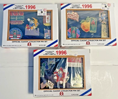 USA 1996 Atlanta Olympics Classic Collector Enamel Pin Set 15 piece NEW in BOX - Image 1 of 4