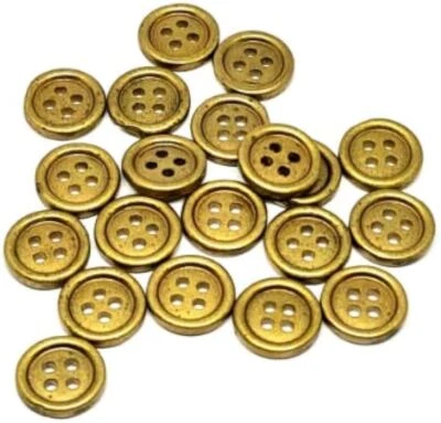 4 Hole GOLD Buttons Used in Sewing, Tailoring, Shirts, Tshirts, Dress - Image 1 of 3