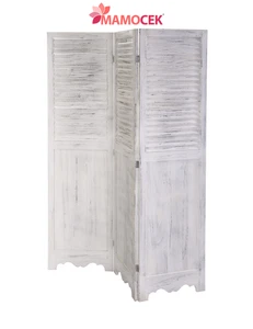 SEPARE Paravento legno bianco divisorio medico vetrine parete camera shabby h168 - Foto 1 di 2