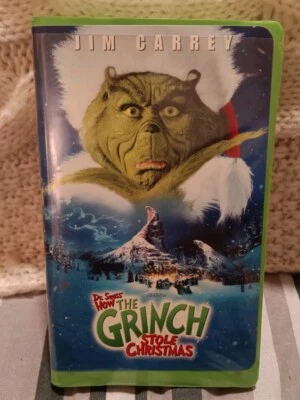 Dr. Seuss How The Grinch Stole Christmas 2000 Movie VHS Tape Starring Jim Carrey Foto 1 de 4