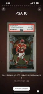 Panini Select Concourse Patrick Mahomes II 2022 #20 PSA gema como nueva 10 KC Chiefs - Imagen 1 de 2