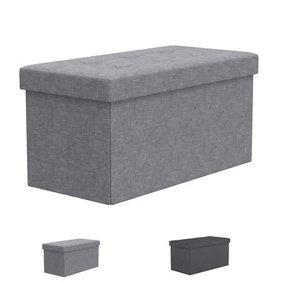 Avior Home Sitzbank mit Stauraum aus Leinen, Sitzwürfel mit Deckel - Bild 1 von 2