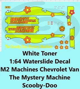 White Toner Decal 1:64 M2 Machines Chevrolet G10 The Mystery Machine Scooby-Doo - Bild 1 von 6