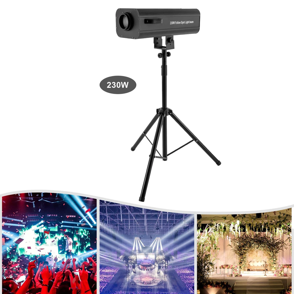 230W 6 Color LED Spotlight Follow Stage Light Disco DJ Lighting Show Party DMX - Image 1 of 4