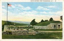 Fort Ticonderoga New York Postcard Lot S Battery Memorial To Troops Flagpole