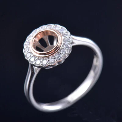 Vintage Round 6MM Natural Diamond Bezel Milgrain Bridal Ring Semi Mount 14K Gold - Image 1 of 4