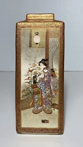 MEIJI SATSUMA Miniature VASE JAPANESE EARTHENWARE Pottery SIGNED - Picture 1 of 6