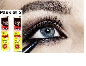 Khojati Surma No.13 Natural BLACK Surma Kohl Kajal Eyeliner Powder كحل pack of 2 - Picture 1 of 3