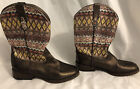Roper Girls Western Boot Size 3 Sequin Sequin Blanket Pattern Cowboy Boot
