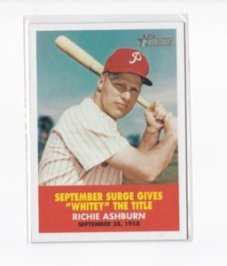 RICHIE ASHBURN 2007 TOPPS HERITAGE BASEBALL 1958 FLASHBACKS INSERT-SHIPS FREE!! - Picture 1 of 24