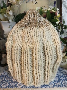 Mens Hat 100% British Wool, Hand Knitted In The Uk🇮🇸xxl Large Giant - Picture 1 of 4