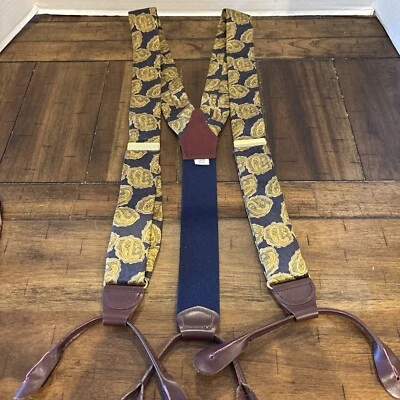 CAS W Alemania Y Botón Trasero Lazo Azul Dorado Verde Seda Usado en Excelente Condición Foto 1 de 4